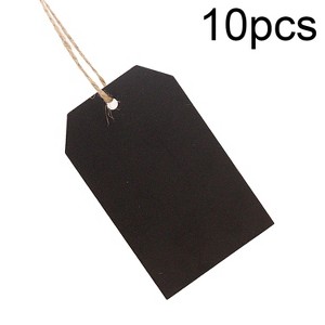 10pcs/Set Mini Hanging Wooden Message Board Home Holiday Decor Lanyard Chalkboard(Prismatic) - 1 of 4