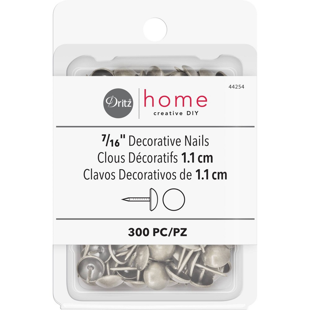 Photos - Accessory Dritz 7/16" 300ct Home Smooth Decorative Nails Brushed Nickel