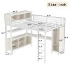 KWPZQEB Metal Loft Bed, Full/Queen Size Loft Bed with Wardrobe & L-shaped Desk, Heavy Duty Loft Bed with Storage Cabinet, No Box Spring Required - 3 of 4
