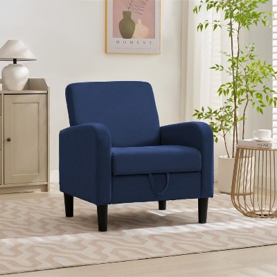 Hyleory Upholstered Modern Accent Chair, Comfy Corduroy Sofa Chair with Storage Compartment and Sturdy Legs, Cozy Reading Chair for All Rooms