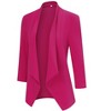 Coolmee Women's Long Sleeve Collarless Midiweight Work Office Blazer Open Front Jacket - 2 of 4