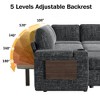 Vipbear 85" Modular Sectional Sleeper Sofa with Pull Out Bed,3-Seat L-Shaped Couch with Reclining Backrest|Storage Chaise Armrests,Tool Free Assembly - 4 of 4