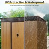 HANPURE 8ft x 6ft Outdoor Metal Storage with Lockable Sliding Doors and Transparent plate for Garden, Lawn (Coffee) - 4 of 4
