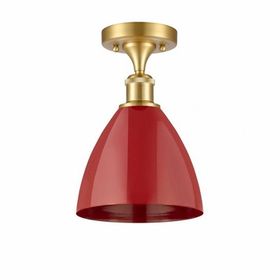 Plymouth Dome - 1 Light Semi-Flush Mount In Industrial Style-11.25 Inches Tall and 7.5 Inches Wide