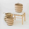 texxture Set of 3 Camden Woven Baskets, Seagrass Nesting Organizer Bins with Handles for Laundry, Blankets, Home Décor, or Decorative Display, Natural - 4 of 4