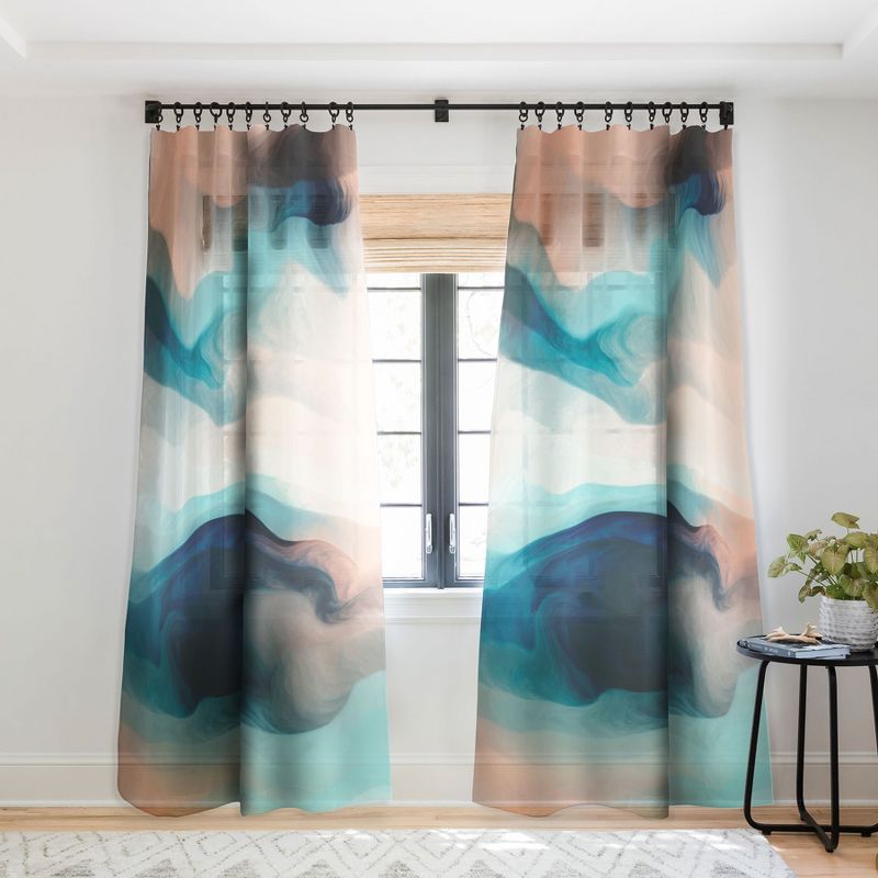 Marta Barragan Camarasa Abstract tidal waves Single Panel Sheer Window Curtain - Deny Designs, 1 of 7