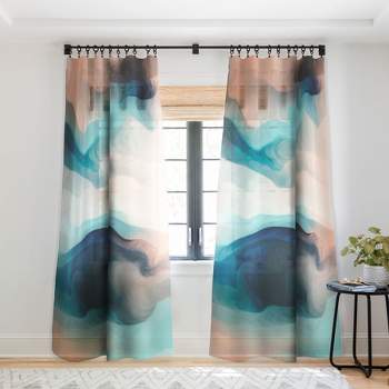 Marta Barragan Camarasa Abstract tidal waves Single Panel Sheer Window Curtain - Deny Designs