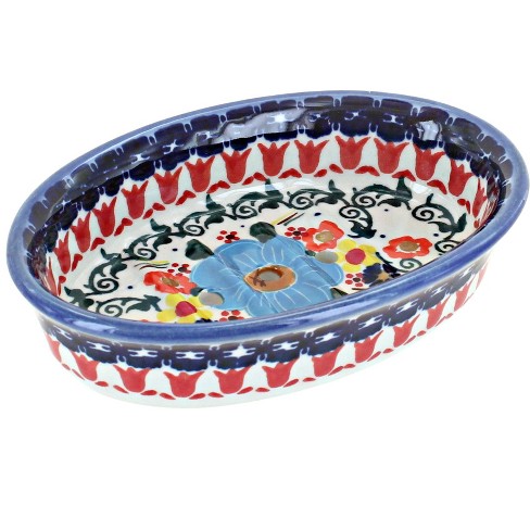 Blue Rose Polish Pottery Kristi Soap Dish With Drain Holes : Target