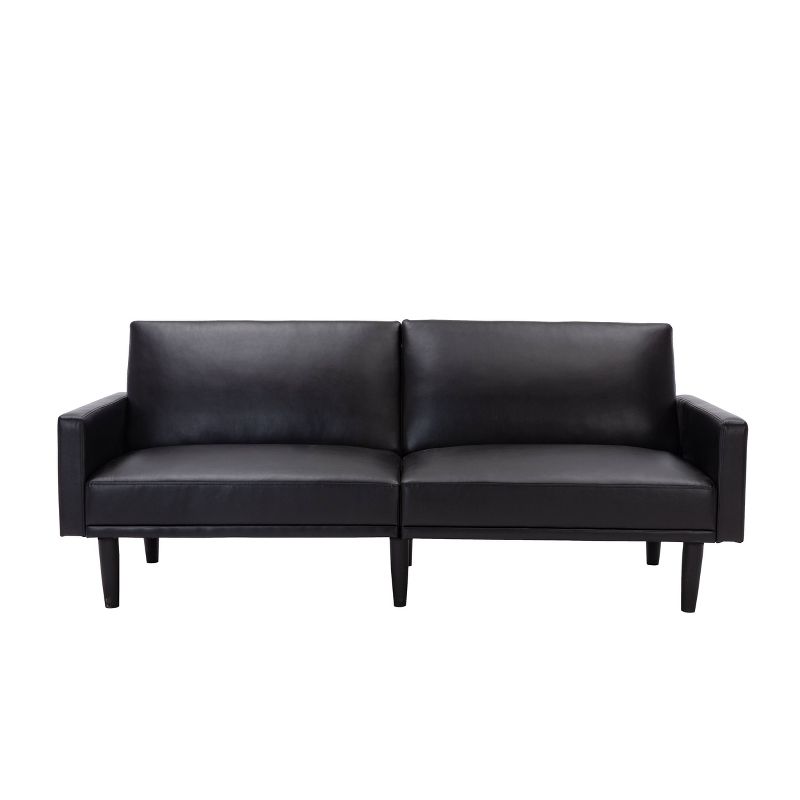 Faux Leather Futon Sofa with Arms Black - Room Essentials&#8482;, 5 of 13