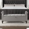 CAVINAS 57.5" Storage Bench Velvet Accent Tufted Roll Arm Storage Bench for Bedroom - 2 of 4