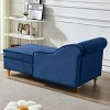 Modern Velvet Chaise Lounge Chair with Storage,Upholstered Recliner with Gold Metal Legs and Pillow for Bedroom or Living Room-The Pop Home - 3 of 4