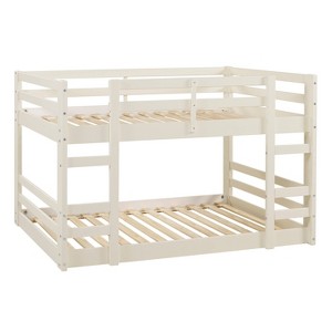 Twin Low Wood Bunk Bed White - Saracina Home