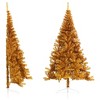 vidaXL Artificial Half Christmas Tree White PVC, Steel 59.1 in high - Gold 8 x 4 ft - 2 of 4