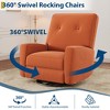 GustoWave Recliner Chair,360° Swivel Rocking Glider Chair for Adults with Adjustable Backrest & Footrest,Cozy Corduroy Upholstered Armchair, Pink - 3 of 4