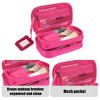 Unique Bargains Travel  Double Layer Makeup Bag Makeup Organizer Bag Storage Bag Portable Waterproof 1 Pcs - 3 of 4