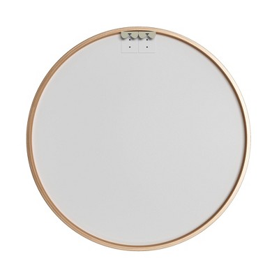 Lirago 35" x 35" Round Hanging Bathroom Mirror with Gold Scratch Resistant Aluminum Alloy Frame