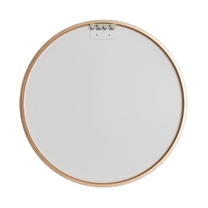 Lirago 35" x 35" Round Hanging Bathroom Mirror with Gold Scratch Resistant Aluminum Alloy Frame - 1 of 4