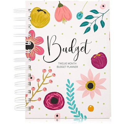 Paper Junkie 12 Month Money Budget Tracker Spiral Organizer Notebook 24 Inner Pockets, 5"x7"