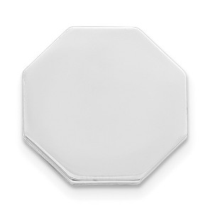 Black Bow Jewelry Rhodium Plated Sterling Silver Polished Octagon Lapel or Tie Pin, 10mm - 1 of 4