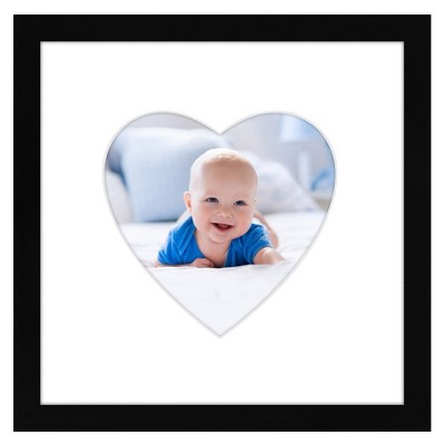 Americanflat 12" x 12" Picture Frame with Mat - Round & Heart Designs - Stylish Decor for Living Rooms, Dorms, Offices & More