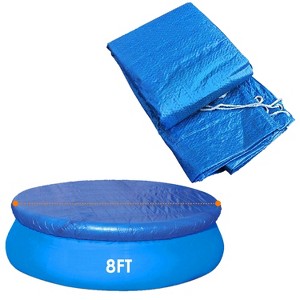 LakeForest"8ft Round Swimming Pool Cover Protector – Waterproof, Dustproof & Durable Paddling Pool Cover"Blue - 1 of 4