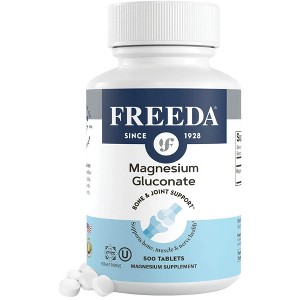 Freeda Magnesium Gluconate – Gentle Daily Magnesium – Vegan, Kosher Supplement for Men & Women – Easy on Stomach - 1 of 4