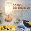 Itopfox Bedside Table Lamp with USB Port & Touch Control, 3-Way Dimmable Nightstand Lamp with Round Flaxen Fabric Shade for Living Room, Dorm - 3 of 4