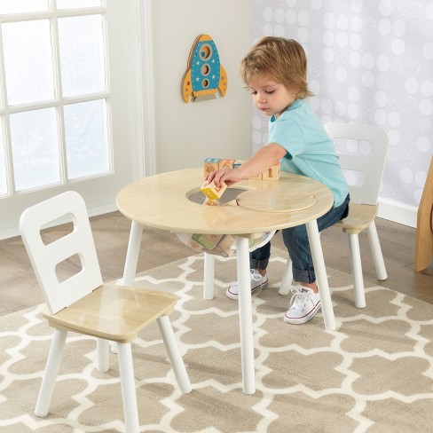 Kidkraft Round Table And 2 Chair Set White Natural Deoverslag