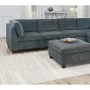 Gulches 1pc Gray Chenille Cocktail Ottoman - 37"¡Á37"¡Á18"H, Foam Cushion Seat, Plywood Frame, Contemporary Style for Living Room Modular Sectional - 4 of 4