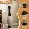 AENKYO 39-Inch Tall Decorative Floor Vase, Modern PVC Vase for Home Decor - Large Flower Holder for Living Room, Dining Room - White/Black - 2 of 4