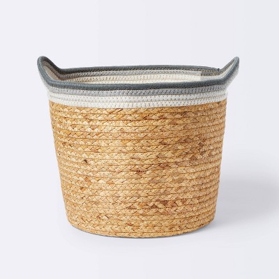 Square Braided Rafia Basket Natural - Brightroom™