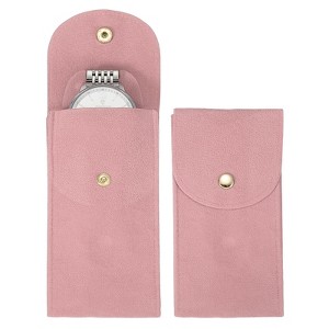 Unique Bargains Thick Velvet Watch Jewelry Storage Bags 5.1" x 2.8" 2 Pcs - 1 of 4
