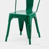 IHOMEADORE 18Inch High Gloss Green Industrial Metal Dining Chairs set of 2 - 4 of 4
