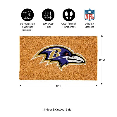 Baltimore Ravens Natural Coir Outdoor Doormat 28 x 16 Inches