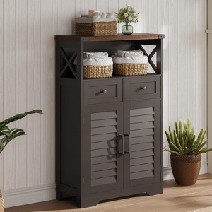 Dcolora Farmhouse Storage Cabinet, Bathroom Floor Cabinet with Doors and Drawers - 1 of 4