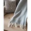 HomeRoots Sky Blue and White Dreamy Soft Herringbone Throw Blanket - 2 of 4