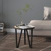 vidaXL Tea Table Accent Coffee Side Table with Steel Frame and Yellow Engineered Wood - 3 of 4
