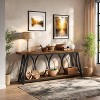 HDZNVF 70.9 in Extra Long Industrial Console Table, Narrow Sofa Table Behind Couch with 2-Tier Storage Shelves - 2 of 4