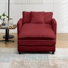 FONTOI Accent Chair with Ottoman Set for Relaxed and Stylish Living Room Spaces, Red, 35"*31"*14" - 2 of 4