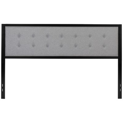 Bristol Light Gray Fabric Tufted King Size Metal Headboard