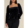 ELOQUII Velvet Peplum Top - 4 of 4