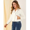 Allegra K Women's Notched Collar Zip Closure Biker Motocycle Denim Jacket - 2 of 4