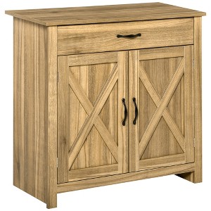 Farmhouse Sideboard Buffet Cabinet, Barn Door Coffee Bar Cabinet with Drawer and Adjustable Shelf, Kitchen Cabinet for Living Room, Entryway - 1 of 4