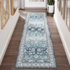 Washable Vintage Foral Rug Non Slip Low Pile Rug Soft Throw Floor Cover Foldable Indoor Carpet for Living Room Bedroom Playroom Nursery - 3 of 4