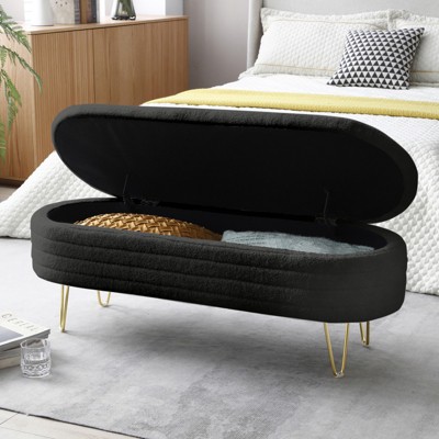 Bedroom Storage Bench Bed Ottoman Bench with Storage Space Home Sofa Bench with Support Legs End of Bed Bench Ottoman Storage Bench for Living Room