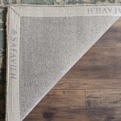 Mint and Ivory Hand-Tufted Wool Area Rug