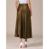 INSPIRE CHIC Women's Satin High Waisted Elastic Waistband Casual Flowy Elegant Maxi Skirt - 4 of 4