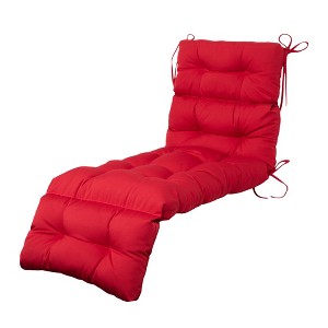 ARTPLAN Outdoor Chasie Lounge Tufted Thick Cushion with Ties,Replacement Wicker Chair Cushion for Paito Fruniture,72x22x4inches - 1 of 4