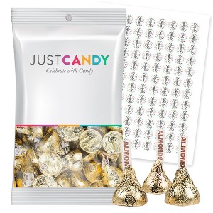 Gold Candy Milk Chocolate Kisses with Almonds Plus Exclusive Bonus Free Kiss Stickers - 1 of 4