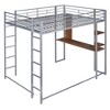 NicBex Full Size Loft Bed with Desk and 2 Shelves,Metal Loft Bed Frame with Guard & Ladder,Bed Frame for Adults,Kids,Box Spring Not Required - 4 of 4